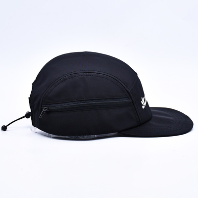 Chapeau de course en nylon imprimé en noir sur mesure avec poches décoratives