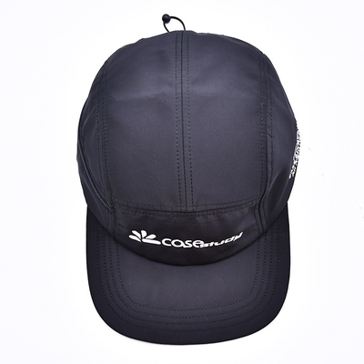 Chapeau de course en nylon imprimé en noir sur mesure avec poches décoratives