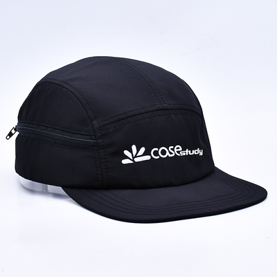 Chapeau de course en nylon imprimé en noir sur mesure avec poches décoratives