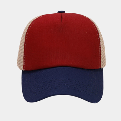 Chapeau de camionneur en maille de haute qualité en gros 5 panneaux chapeau de camionneur à dos plat