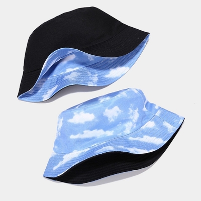 Oem 100% coton chapeau de plage à seau réversible chapeau à seau de haute qualité chapeau de pêcheur à double face sur mesure