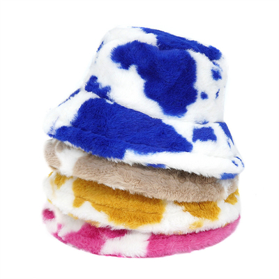 Femmes en plein air, hiver chaud, faux fourrure, chapeau en bouteille, moelleux, velours, fourrure, chapeaux de pêcheur, fille, mode Panama.