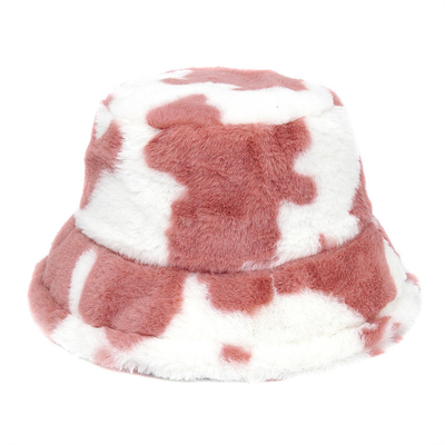 Femmes en plein air, hiver chaud, faux fourrure, chapeau en bouteille, moelleux, velours, fourrure, chapeaux de pêcheur, fille, mode Panama.