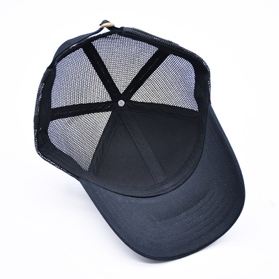 Chapeau de camionneur en maille noire à 6 panneaux Glitter Chapeau de camionneur de haute qualité Séquins de mode Broderie Chapeau de camionneur