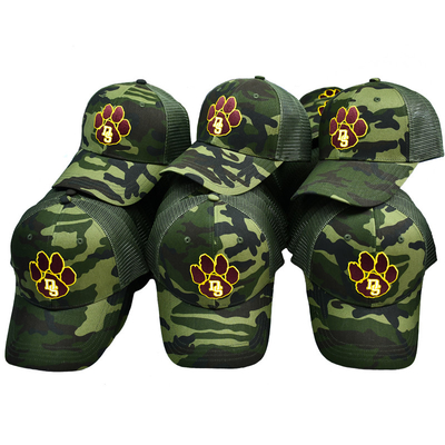Chapeau de camionneur en maille verte sur mesure 6 panneaux Gorra Chapeau de camionneur avec logo brodé