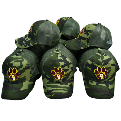 Chapeau de camionneur en maille verte sur mesure 6 panneaux Gorra Chapeau de camionneur avec logo brodé
