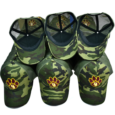 Chapeau de camionneur en maille verte sur mesure 6 panneaux Gorra Chapeau de camionneur avec logo brodé