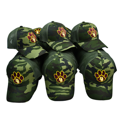 Chapeau de camionneur en maille verte sur mesure 6 panneaux Gorra Chapeau de camionneur avec logo brodé