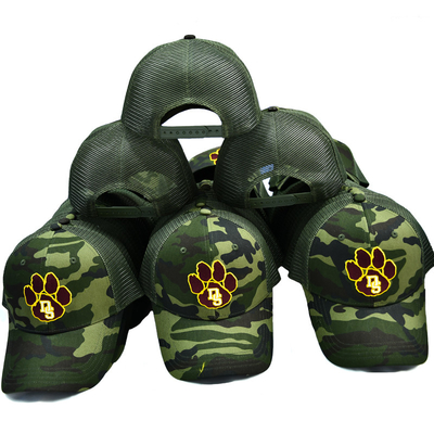 Chapeau de camionneur en maille verte sur mesure 6 panneaux Gorra Chapeau de camionneur avec logo brodé