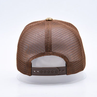 Design de mode courbe bord Sport 6 Panneau Trucker Chapeau en treillis personnalisé 3d brodée Camo Trucker Cap