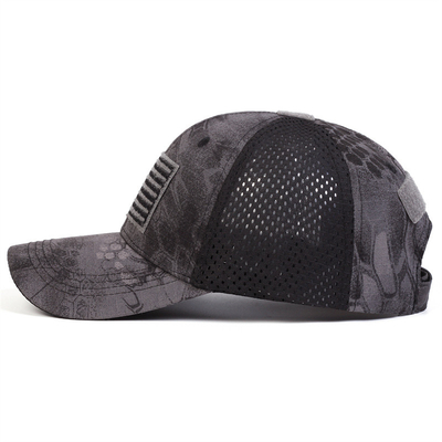 Chauffure de camion à profil coton à 6 panneaux brodée sur mesure avec visière incurvée