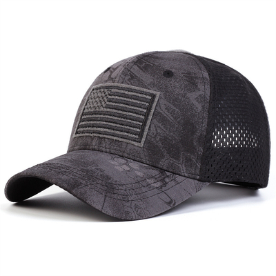 Chauffure de camion à profil coton à 6 panneaux brodée sur mesure avec visière incurvée