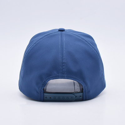 Vente en gros de casquette de base-ball à corde bleue sur mesure brodée structurée Logo 5 Panneau Chapeaux de golf Gorras