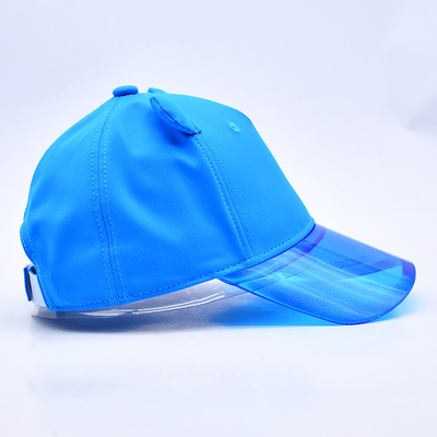Fabrique de chapeaux OEM en gros de haute qualité 5 panneaux enfants casquette de base-ball personnalisé chapeaux de base-ball en PVC transparent bord enfant
