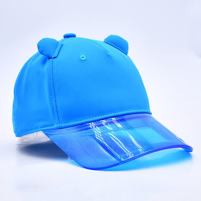 Fabrique de chapeaux OEM en gros de haute qualité 5 panneaux enfants casquette de base-ball personnalisé chapeaux de base-ball en PVC transparent bord enfant