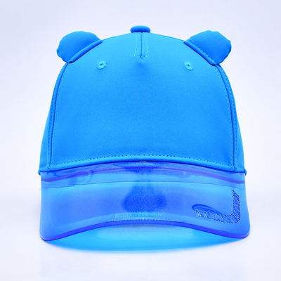 Fabrique de chapeaux OEM en gros de haute qualité 5 panneaux enfants casquette de base-ball personnalisé chapeaux de base-ball en PVC transparent bord enfant