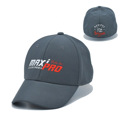 Oem en gros 6 panneaux gris chapeaux de base-ball élastique personnalisé bonnet de base-ball fermée arrière monté gorras