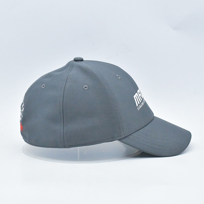Oem en gros 6 panneaux gris chapeaux de base-ball élastique personnalisé bonnet de base-ball fermée arrière monté gorras