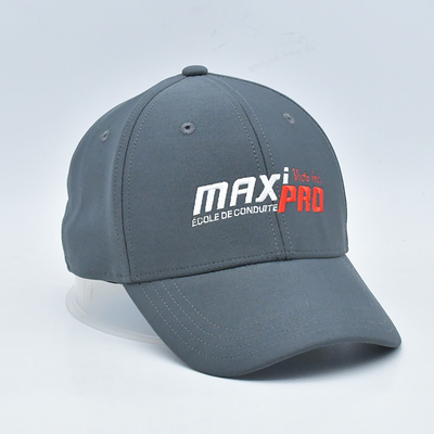Oem en gros 6 panneaux gris chapeaux de base-ball élastique personnalisé bonnet de base-ball fermée arrière monté gorras