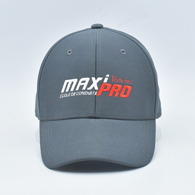 Oem en gros 6 panneaux gris chapeaux de base-ball élastique personnalisé bonnet de base-ball fermée arrière monté gorras