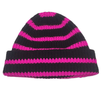 Chapeau à rayures en tricot pour enfants Chapeau à manches chaudes pour garçons filles