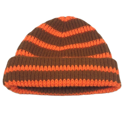 Chapeau à rayures en tricot pour enfants Chapeau à manches chaudes pour garçons filles
