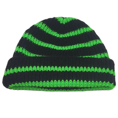 Chapeau à rayures en tricot pour enfants Chapeau à manches chaudes pour garçons filles