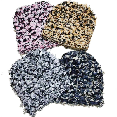 2024 Nouveau Hip Hop Balaclava Des casquettes tricotées en détresse Masque femmes Camouflage en plein air Vêtement moelleux Ski Balaclava Des bonnets Femmes Hommes Chapeau