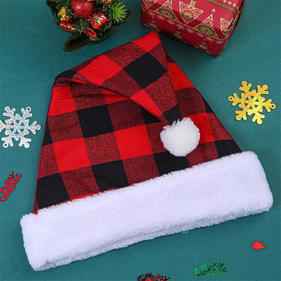 Chapeau d'hiver à carreaux pour adultes, chapeau de Noël décoratif personnalisé, chaussons chauds, bonnets, bonnet tricoté