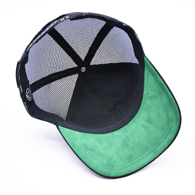 7 Panneau Noir Suède Panneau Chapeau de camionneur Bonnet en maille de haute qualité Bordure personnalisée Broderie de velours Chapeau de camionneur