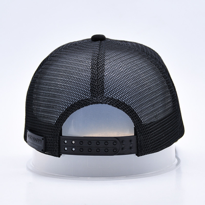 7 Panneau Noir Suède Panneau Chapeau de camionneur Bonnet en maille de haute qualité Bordure personnalisée Broderie de velours Chapeau de camionneur