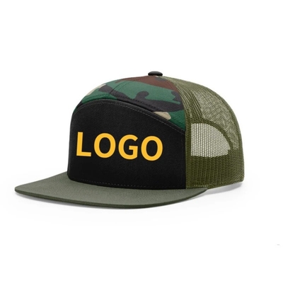 Logo personnalisé 7 Panneaux Cap Gros de maillage Chapeaux de camionneur