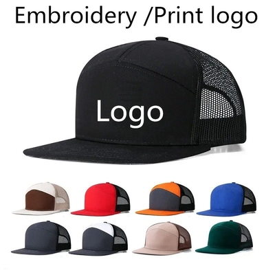 Logo personnalisé 7 Panneaux Cap Gros de maillage Chapeaux de camionneur