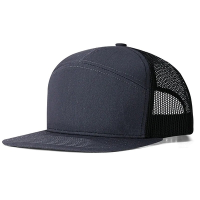 Logo personnalisé 7 Panneaux Cap Gros de maillage Chapeaux de camionneur
