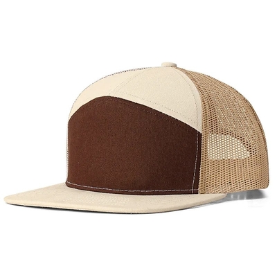 Logo personnalisé 7 Panneaux Cap Gros de maillage Chapeaux de camionneur