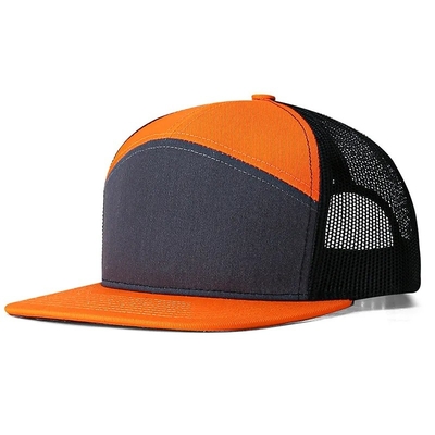 Logo personnalisé 7 Panneaux Cap Gros de maillage Chapeaux de camionneur
