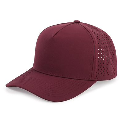 Gros de 5 panneaux Blue Baseball Cap Custom Laser Cut Hole Gorras Golf Chapeau de sport polyester étanche à l'eau