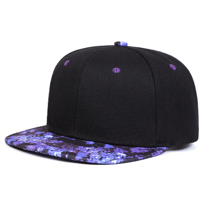 Impression du ciel étoilé de haute qualité Chapeau Snapback Conception de logo personnalisé Chapeau plat 6 panneaux