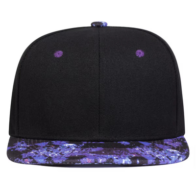 Impression du ciel étoilé de haute qualité Chapeau Snapback Conception de logo personnalisé Chapeau plat 6 panneaux