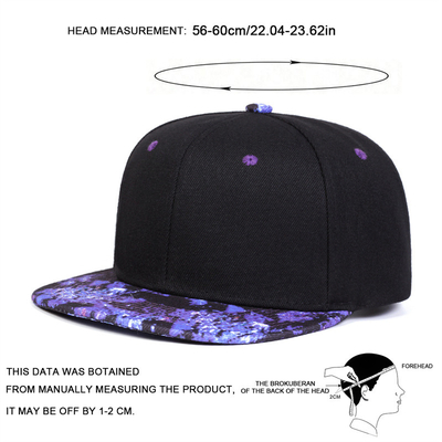 Impression du ciel étoilé de haute qualité Chapeau Snapback Conception de logo personnalisé Chapeau plat 6 panneaux