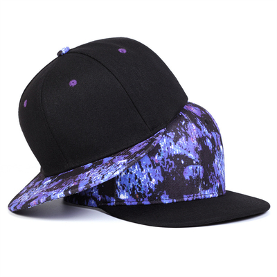 Impression du ciel étoilé de haute qualité Chapeau Snapback Conception de logo personnalisé Chapeau plat 6 panneaux