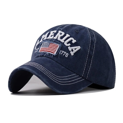 Fabricant de casquettes en gros Casquettes de baseball à 6 panneaux personnalisées 3d Logo de broderie américaine Chapeaux de papa en coton lavé