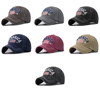 Fabricant de casquettes en gros Casquettes de baseball à 6 panneaux personnalisées 3d Logo de broderie américaine Chapeaux de papa en coton lavé