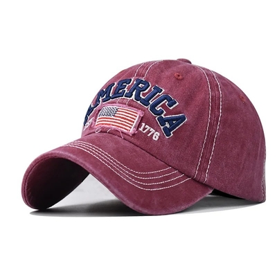 Fabricant de casquettes en gros Casquettes de baseball à 6 panneaux personnalisées 3d Logo de broderie américaine Chapeaux de papa en coton lavé
