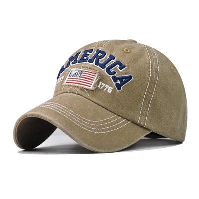 Fabricant de casquettes en gros Casquettes de baseball à 6 panneaux personnalisées 3d Logo de broderie américaine Chapeaux de papa en coton lavé