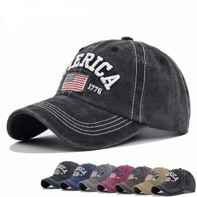 Fabricant de casquettes en gros Casquettes de baseball à 6 panneaux personnalisées 3d Logo de broderie américaine Chapeaux de papa en coton lavé