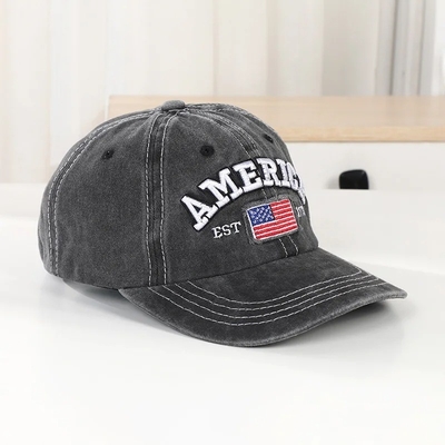 Fabricant de casquettes en gros Casquettes de baseball à 6 panneaux personnalisées 3d Logo de broderie américaine Chapeaux de papa en coton lavé