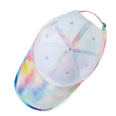 Mode personnalisée Hip Hop 6 Panneau Tie Dye Bonnet de base-ball Bonnet haute couronne Bonnet de base-ball imprimé irrégulier