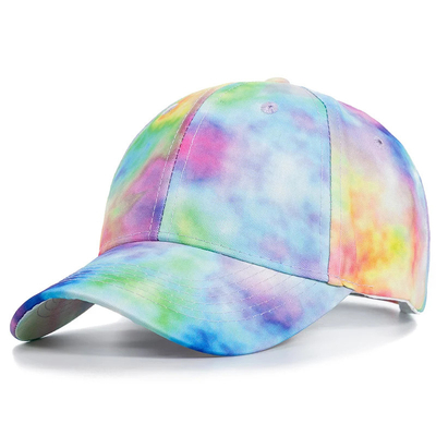 Mode personnalisée Hip Hop 6 Panneau Tie Dye Bonnet de base-ball Bonnet haute couronne Bonnet de base-ball imprimé irrégulier