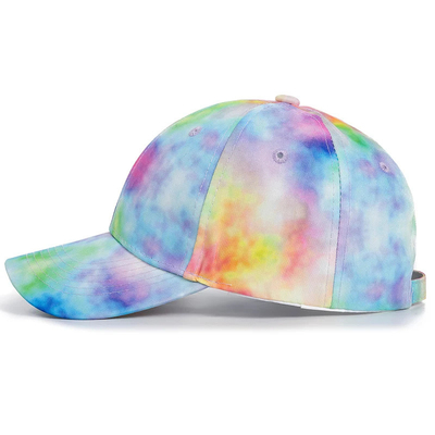 Mode personnalisée Hip Hop 6 Panneau Tie Dye Bonnet de base-ball Bonnet haute couronne Bonnet de base-ball imprimé irrégulier